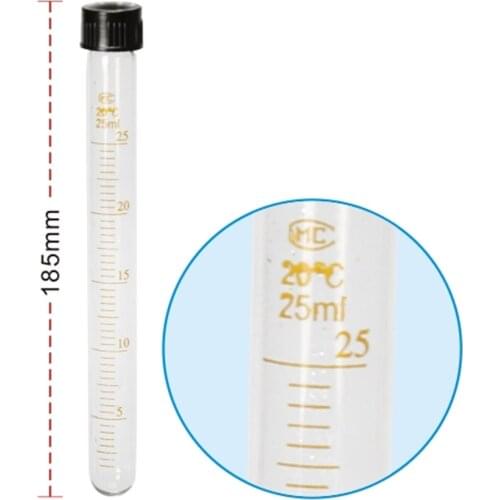 25mL Glass Centrifuge Test Tube With/PP Screw Cap Round Bottom 3 Pcs/Lot