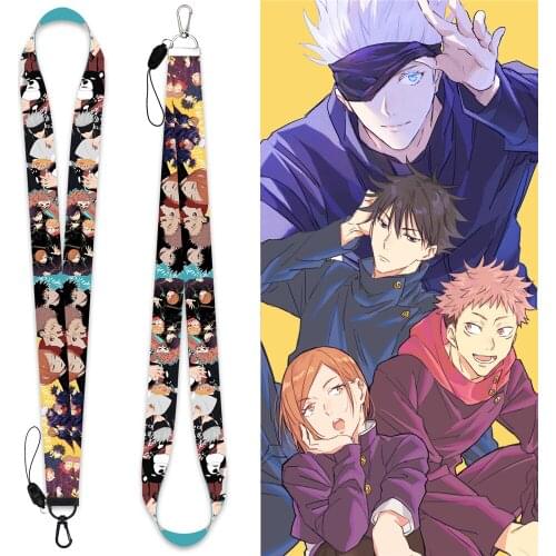 Jujutsu Kaisen Phone Lanyard Hand Strap Key Chain Itadori Yuji Gojo Satoru anime Accessories