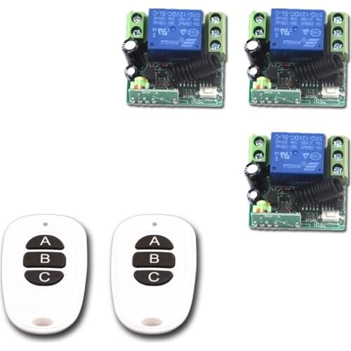 Smart Home RF Wireless Remote Control Switch System Electric Garage Door /Window Control DC12V 1CH 2Transmitter &3Receiver