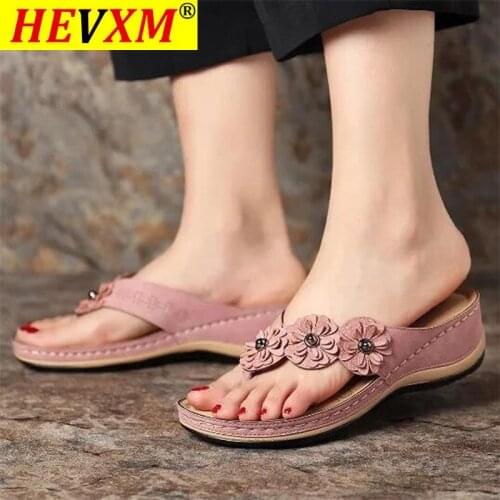 Womens Wedge Slides 2020 Cute Flower Sandals Shoes Women Beach Flip Flops Female Ladies Woman Sandals Lady Casual Slides