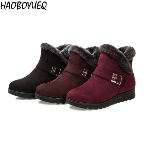 Women Thick Plush Warm Snow Winter Boots Outdoor Ankle Boots Casual Cotton Shoes Botines Mujer Botines Mujer 2021 Zapatos Planos
