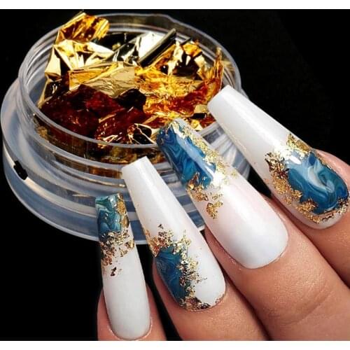 Women Ultra-thin Manicure Decor DIY Gold Silver Foil Nail Art Stickers for Party