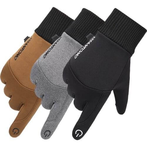 Winter Warm Outdoor Sports Gloves Mens Touch Screen Ski Gloves Driving Motorcycle Non-Slip Fleece Ladies Gloves