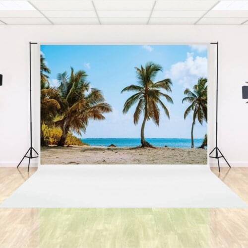 0.9x1.5m Photography Studio Beach Coconut Trees Seaside Background Backdrop for Camera Photo Shoot Booth Layout Studio