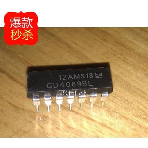10PCS New CD4069 CD4069BE CD4069UBE DIP14 spot
