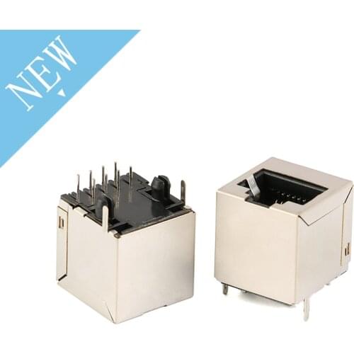 10pcs Connectors RJ45 5224 Vertical RJ45 Socket Network interface Network socket 5224-8P8C Brass Pin