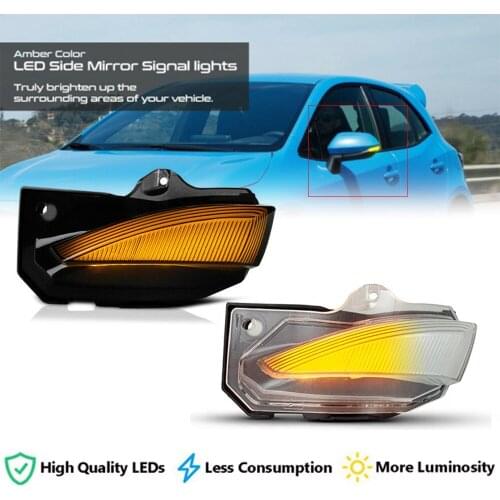 2Pcs Amber LED Side Mirror Turn Order Signal repeater flash Light For Toyota Corolla Levin E210 Sienta XP170 Yaris Cross XP210