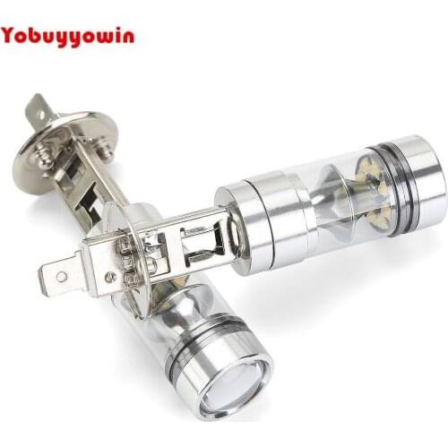 2Pieces/Lot H1 100W High Power Ultra Bright CREE XPE LED Chips Car Foglamp Fog Light Driving Lights DRL 1000LM White(H3 in stock