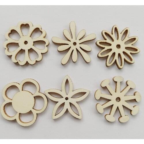 20pcs Mixed Flower Wooden Buttons for Clothes Knitting Needles Crafts Sewing Scrapbooking DIY Fabric Needlework Accessories