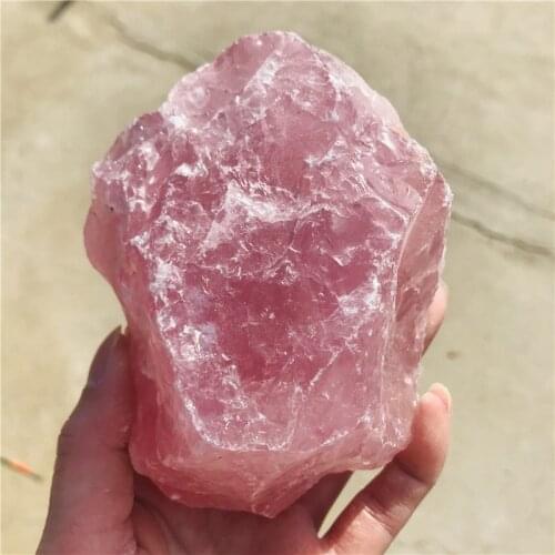 400-900g Natural rough rose quartz crystal raw stone specimen