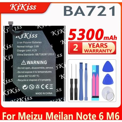 5300mAh BA721 Battery for Meizu Meilan Note 6 M6 M721Q M721H M721L Mobile Phone Batteries Baterij Batterie Accumulator