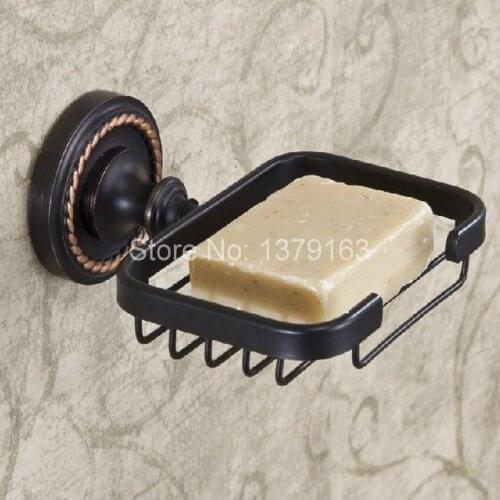 Bathroom Accessory Black Oil Rubbed Brass Wall Mounted Bathroom Soap Basket Dish Holder aba216