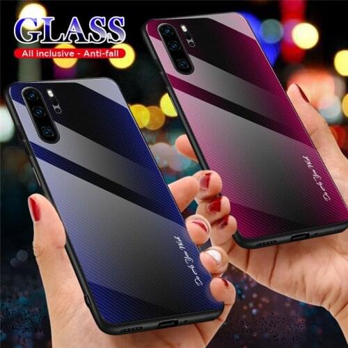 Phone Case for HUAWEI P40 P30 P20 Lite Pro Tempered Glass Cover for huawei Y7 Y9 P Smart plus 2019 Mate 20 30 Shockproof Shell