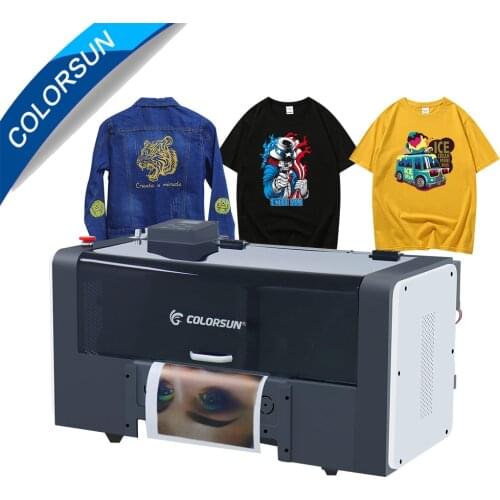 Colorsun DTF Printer For T-Shirt Jeans Bags Shoes A3+ Size Heat Transfer Printing Machine With Vacuum Platform