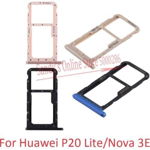 For Huawei P20 lite Sim Card Tray Holder Reader Slot Carrier Adapter For Huawei P20Lite / Nova 3E Nova3e Replacement Spare Part