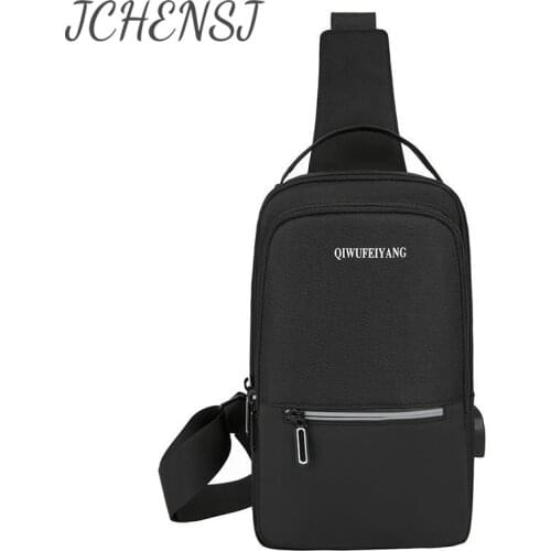 JCHENSH USB Charging Travel Mens Shoulder Bag Waterproof Oxford Male Chest Bag Designers Large Capacity Cross Body Bags For Men