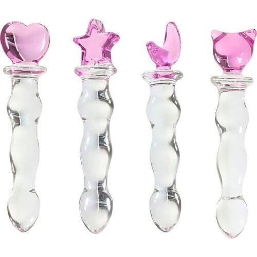 Crystal Glass Dildos Masturbator Realistic Dildo Penis Large G-spot Anal Butt Plug Adult Sex toys for Woman Female