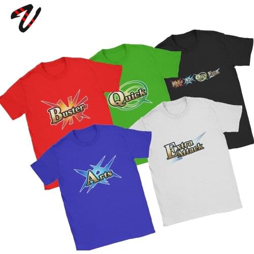 Mens T-Shirt Anime Tshirt Fate Grand Order T Shirt Saber Quick Star Buster FGO Tee Shirt Arts Extra Attack Retro Cotton Clothes