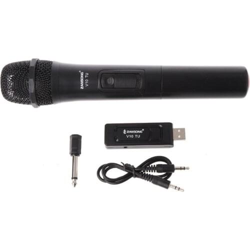 K5DB UHF USB 3.5mm 6.35mm Wireless Microphone Megaphone Handheld Mic with Receiver for Karaoke Speech Loudspeaker