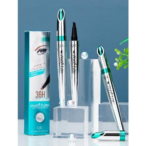 Four Heads Microblading Tattoo Eyebrow Pen Liquid Lasting Waterproof Non-fading Black Fork Tip Brown Liquid Eyebrow Pencil