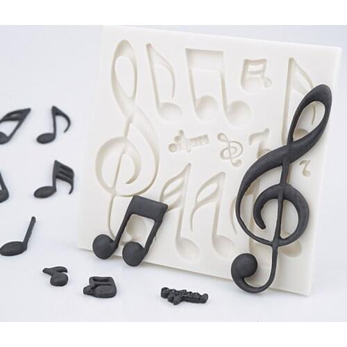 Aouke Lovely Music Colorful Notes of different Shapes and Sizes Fondant Cake Mold Chocolate Mold for Kitchen Baking Cake Tool
