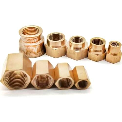 Brass Pipe Fitting Copper Hose Hex Coupling Coupler Fast Connetor Female Thread 1/8" 1/4" 3/8" 1/2" 3/4" BSP For Water Fuel Gas