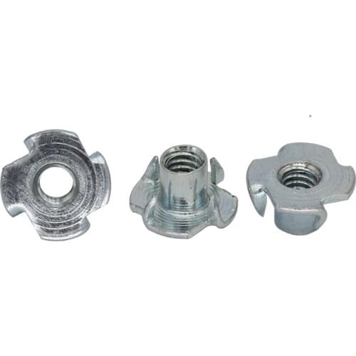 M3 M4 M5 M6 M8 M10 Zinc Plated Carbon Steel DIN1624 Female Wood Speaker Furniture Captive T Tee Four Claw Nut