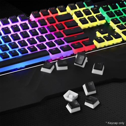 Double Shot PTB RGB 108 Keycaps Backlight Keycaps Set With Puller For Cherry/Kailh/Gateron/Outemu Switch Keyboard