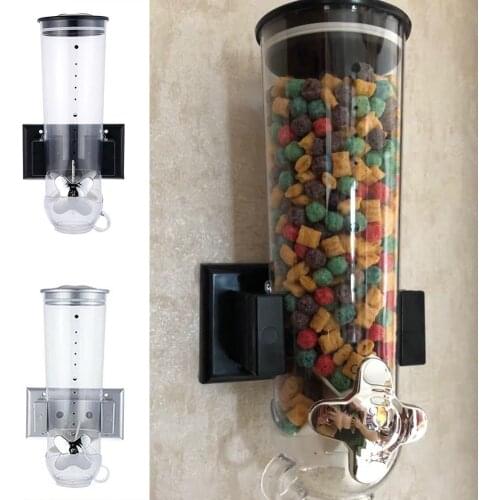 Wall Mounted Dry Food Cereal Dispenser Snack Grain Plastic Storage Container Kitchen Best Price