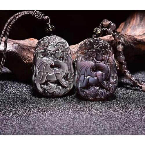 Natural Mexican ice rainbow eye obsidian necklace treasures fill the home necklace