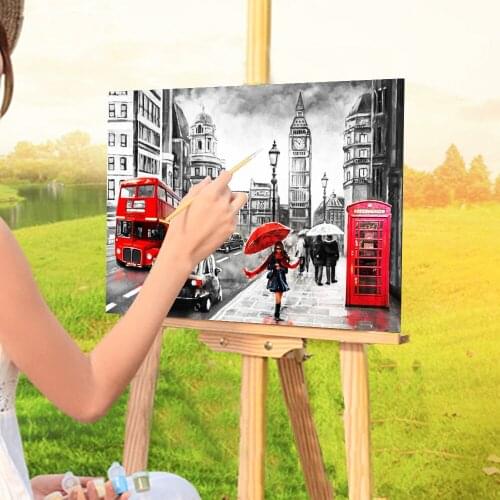 Landscape Street Paint By Numbers Set Acrylic Paints 40*50 Picture By Numbers Photo Decorative Paintings For Handicraft