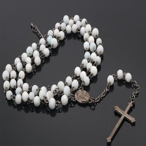 Gun black chain cross pendant necklace long chain Madonna coin necklace pendant religious jewelry 48 pieces wholesale