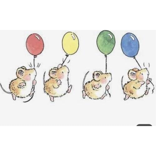 10x8 Mouse holding balloon Transparent Clear Stamps Silicone Seals for DIY scrapbooking photo album Card Making