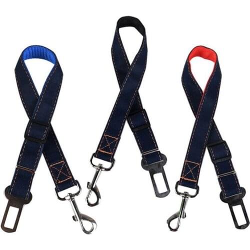 Pet Dog Cat Car Seat Belt Adjustable Animals Harness Lead Leash Small Medium Travel Clip French Bulldog Car Leash Accessories
