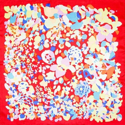 Natural Silk Scarf Women Bandana Female Flower Hair Scarf for Women Silk Headband Fashion Floral Womens Square Silk Neck Scarf