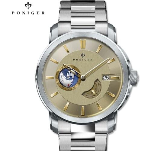 Switzerland Luxury Brand PONIGER Mens Watch Japan NH35A Automatic Mechanical Watches Men Sapphire 50M Waterproof Clock P523-5