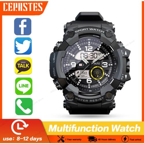 LOKMAT ATTACK Full Touch Screen Fitness Tracker Smart Watch Men Heart Rate Monitor Blood Pressure Smartwatch For Android ios