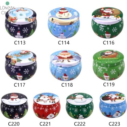 Longan Craft Supplies 1Pc Vintage Iron Box Christmas Gifts Mini Seal Storage Box Empty Scented Candles Jar Candy Box