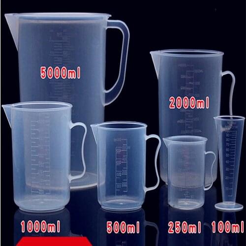 Thickening food-grade plastic cups with large capacity cup medical measuring cylinder barrels 100-5000 ml 6pcs/set