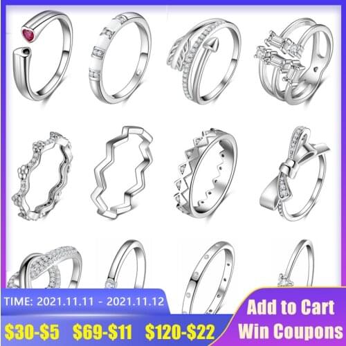Eternal intertwined Heart Fashion Women Rings 925 Sterling Silver Hand inlaid CZ Crystal Finger Ring Engagement Rings Jewelry