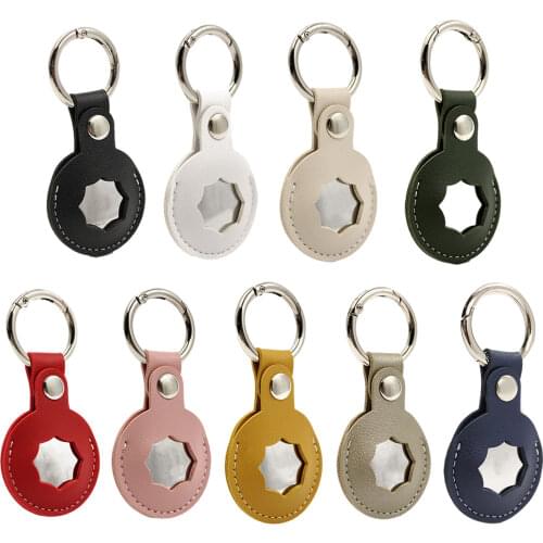 Protection Case For Apple Airtags Locator Leather Protective Sleeve Tracker Anti-lost Device Keychain Protective Cover Hot