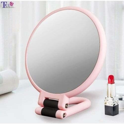 10X Makeup Mirror Desktop Dressing Mirror Folding Book Desktop Princess Female Beauty Handle Double-sided Magnifying Mirror