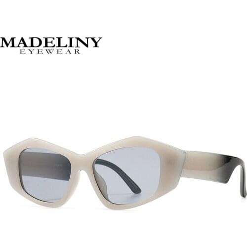 MADELINY Vintage Cat Eye Sunglasses Women Brand Designer Polygon Sun Glasses Summer Accessories Ladies UV400 MA472