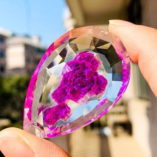 2 Pcs Rose Crystal Bead Curtain DIY Curtain Partition Curtain Loose Bead Glass Crystal Bead Lamp Pendant Material Accessory