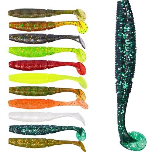 3.2g Fishing Lure Jig Set Swimbait Jerk Soft Baits Fishing Lures Shad Soft Lure For Fishing Silicone Bait Swim Tail Wobblers