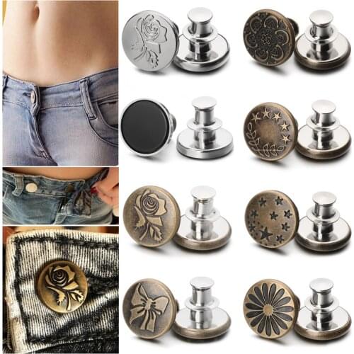 4/10Pcs Adjustable Detachable Jeans Buttons Nail Free Metal Buttons for Clothes DIY Sewing Apparel Accessories Free Sewing