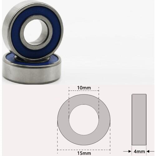 5119 Blue Rubber Bearing Sealed Miniature Ball Deep Groove Radial 10*15*4mm For All RC Cars Heli and Planes