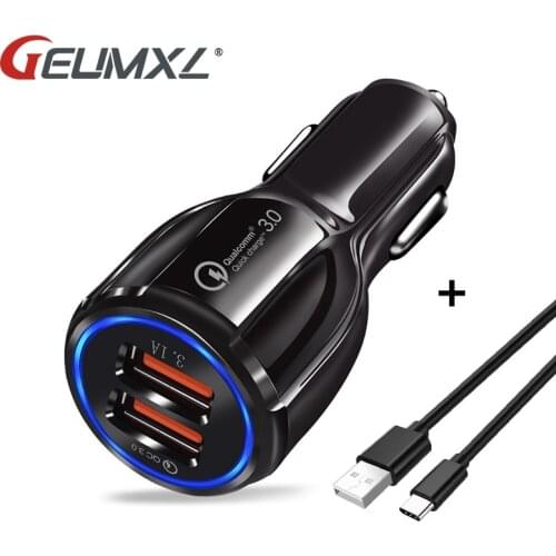 Quick Charge 3.0 Car Charger USB Type C Charger Cable For Oneplus 5 3T LG G5 G6 Nexus 6P 5X Elephone P9000 M3 For Samsung Huawei