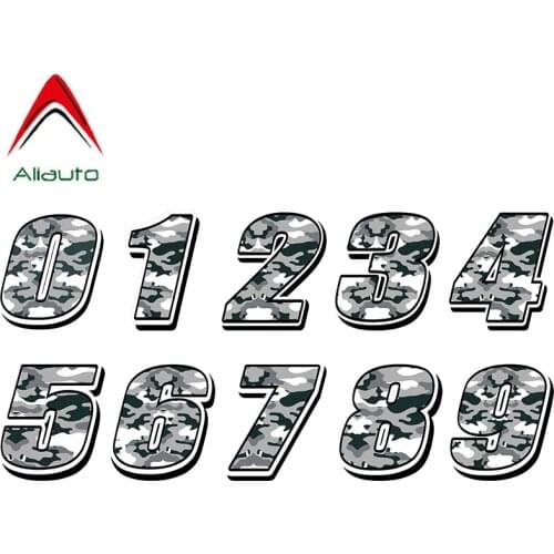 Aliauto Car Styling Racing Number Camouflage Sticker Waterproof Sunscreen Decal for JDM BMW Motocross Auto Bike PVC,15cm*15cm
