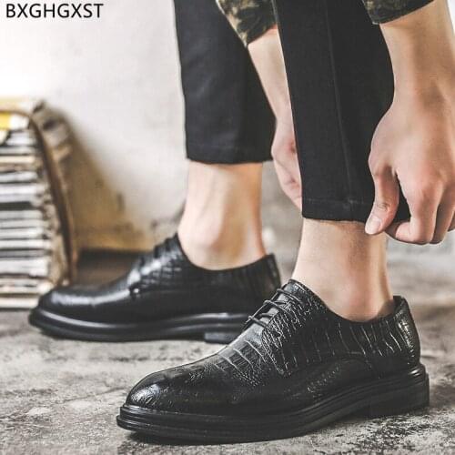 Black Mens Dress Shoes Oxford Crocodile Shoes for Man 2021 Fashion Office Shoes Men Chaussure Homme Zapatillas De Hombre Sapato